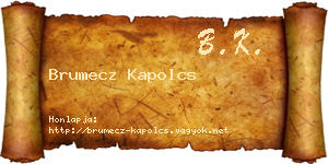 Brumecz Kapolcs névjegykártya
